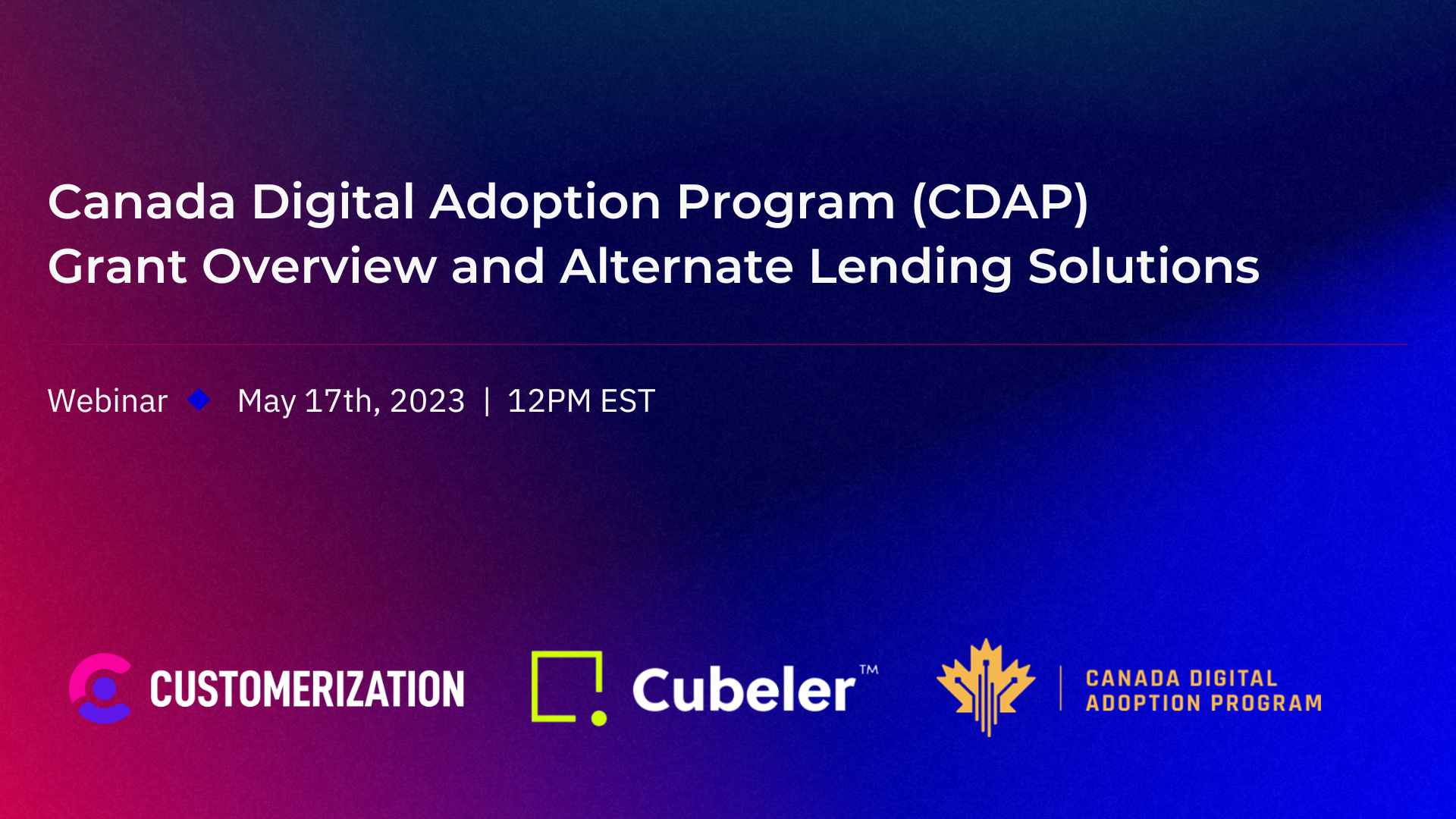 CDAP Grant Recap & Alternate business funding